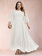 A-Line/Princess Scoop 3/4 Sleeves Ankle-Length Plus Size Mother of the Bride Dresses with Appliques