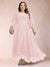 A-Line/Princess Scoop 3/4 Sleeves Ankle-Length Plus Size Mother of the Bride Dresses with Appliques