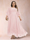 A-Line/Princess Scoop 3/4 Sleeves Ankle-Length Plus Size Mother of the Bride Dresses with Appliques