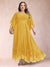 A-Line/Princess Scoop 3/4 Sleeves Ankle-Length Plus Size Mother of the Bride Dresses with Appliques