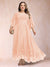 A-Line/Princess Scoop 3/4 Sleeves Ankle-Length Plus Size Mother of the Bride Dresses with Appliques