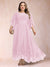 A-Line/Princess Scoop 3/4 Sleeves Ankle-Length Plus Size Mother of the Bride Dresses with Appliques