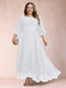 A-Line/Princess Scoop 3/4 Sleeves Ankle-Length Plus Size Mother of the Bride Dresses with Appliques