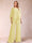 Chiffon Scoop 3/4 Sleeves 2 Pieces Ruched Pantsuits with Rhinestone