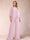 Chiffon Scoop 3/4 Sleeves 2 Pieces Ruched Pantsuits with Rhinestone