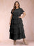A-Line/Princess Scoop Short Sleeves Plus Size Mother of the Bride Dresses with Ruffles