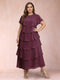 A-Line/Princess Scoop Short Sleeves Plus Size Mother of the Bride Dresses with Ruffles