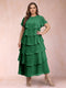 A-Line/Princess Scoop Short Sleeves Plus Size Mother of the Bride Dresses with Ruffles