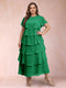 A-Line/Princess Scoop Short Sleeves Plus Size Mother of the Bride Dresses with Ruffles