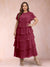 A-Line/Princess Scoop Short Sleeves Plus Size Mother of the Bride Dresses with Ruffles