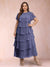 A-Line/Princess Scoop Short Sleeves Plus Size Mother of the Bride Dresses with Ruffles