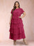 A-Line/Princess Scoop Short Sleeves Plus Size Mother of the Bride Dresses with Ruffles