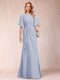A-Line/Princess Scoop Black Chiffon Mother of the Bride Dresses with Appliques & Ruffles
