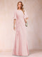 A-Line/Princess Scoop Black Chiffon Mother of the Bride Dresses with Appliques & Ruffles
