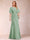 A-Line/Princess Scoop Black Chiffon Mother of the Bride Dresses with Appliques & Ruffles