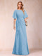 A-Line/Princess Scoop Black Chiffon Mother of the Bride Dresses with Appliques & Ruffles