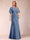 A-Line/Princess Scoop Black Chiffon Mother of the Bride Dresses with Appliques & Ruffles