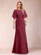 A-Line/Princess Scoop Black Chiffon Mother of the Bride Dresses with Appliques & Ruffles