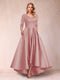 A-Line/Princess V-Neck 3/4 Sleeves Asymmetrical Mother of the Bride Dresses with Appliques