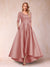A-Line/Princess V-Neck 3/4 Sleeves Asymmetrical Mother of the Bride Dresses with Appliques