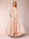 A-Line/Princess V-Neck 3/4 Sleeves Asymmetrical Mother of the Bride Dresses with Appliques