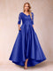 A-Line/Princess V-Neck 3/4 Sleeves Asymmetrical Mother of the Bride Dresses with Appliques