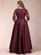 A-Line/Princess V-Neck 3/4 Sleeves Asymmetrical Plus Size Mother of the Bride Dresses with Appliques