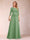 Sparkly A-Line/Princess Scoop Ruched Mother of the Bride Dresses with Appliques & Rhinestone