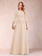 Sparkly A-Line/Princess Scoop Ruched Mother of the Bride Dresses with Appliques & Rhinestone