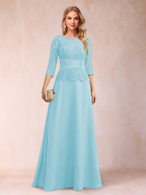 Sparkly A-Line/Princess Scoop Ruched Mother of the Bride Dresses with Appliques & Rhinestone