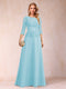 Sparkly A-Line/Princess Scoop Ruched Mother of the Bride Dresses with Appliques & Rhinestone