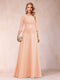 Sparkly A-Line/Princess Scoop Ruched Mother of the Bride Dresses with Appliques & Rhinestone