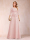 Sparkly A-Line/Princess Scoop Ruched Mother of the Bride Dresses with Appliques & Rhinestone