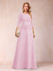 Sparkly A-Line/Princess Scoop Ruched Mother of the Bride Dresses with Appliques & Rhinestone