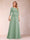 Sparkly A-Line/Princess Scoop Ruched Mother of the Bride Dresses with Appliques & Rhinestone