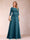 Sparkly A-Line/Princess Scoop Ruched Mother of the Bride Dresses with Appliques & Rhinestone