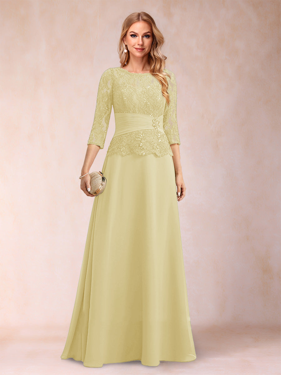 Sparkly A-Line/Princess Scoop Ruched Mother of the Bride Dresses with Appliques &amp; Rhinestone