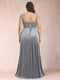 A-Line/Princess V-Neck Sleeveless Ruched Plus Size Evening Dresses with Delicate Rhinestone