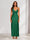 Sheath/Column V-Neck Ruched Ankle-Length Satin Evening Dresses