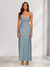 Sheath/Column V-Neck Ruched Ankle-Length Satin Evening Dresses