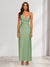 Sheath/Column V-Neck Ruched Ankle-Length Satin Evening Dresses