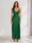 Sheath/Column V-Neck Ruched Ankle-Length Satin Evening Dresses