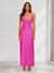 Sheath/Column V-Neck Ruched Ankle-Length Satin Evening Dresses