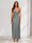 Sheath/Column V-Neck Ruched Ankle-Length Satin Evening Dresses