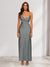Sheath/Column V-Neck Ruched Ankle-Length Satin Evening Dresses