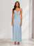 Sheath/Column V-Neck Ruched Ankle-Length Satin Evening Dresses