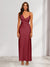 Sheath/Column V-Neck Ruched Ankle-Length Satin Evening Dresses