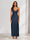 Sheath/Column V-Neck Ruched Ankle-Length Satin Evening Dresses