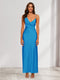 Sheath/Column V-Neck Ruched Ankle-Length Satin Evening Dresses