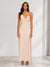 Sheath/Column V-Neck Ruched Ankle-Length Satin Evening Dresses
